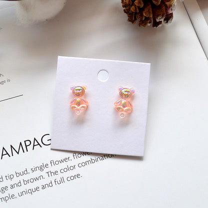 Cute Bear Resin Women's Ear Studs 1 Pair