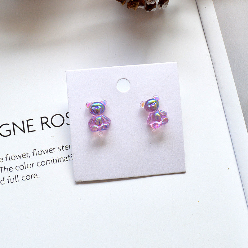 Cute Bear Resin Women's Ear Studs 1 Pair