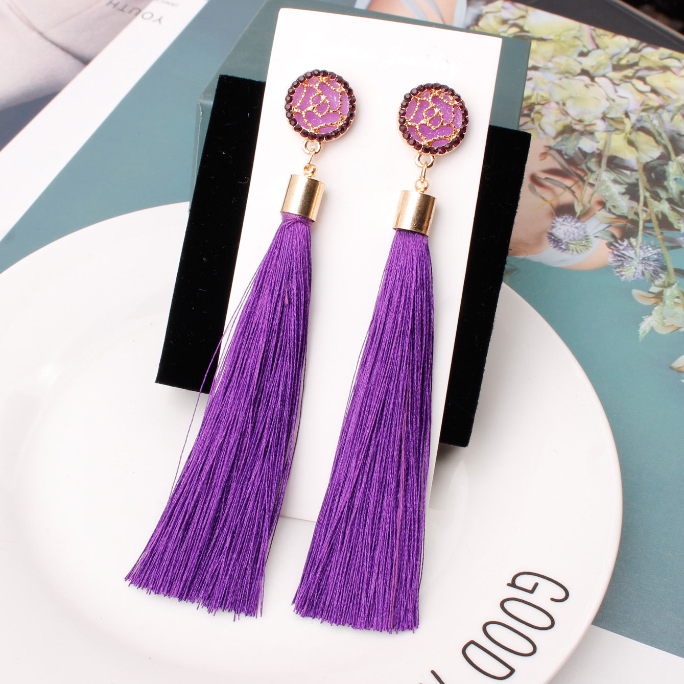 Fashion Printing Alloy Plating Women's Earrings 1 Pair