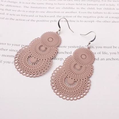 Fashion Printing Metal Stoving Varnish Women's Earrings 1 Pair