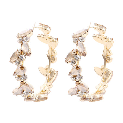 Fashion Eye Alloy Inlay Rhinestones Women's Hoop Earrings 1 Pair