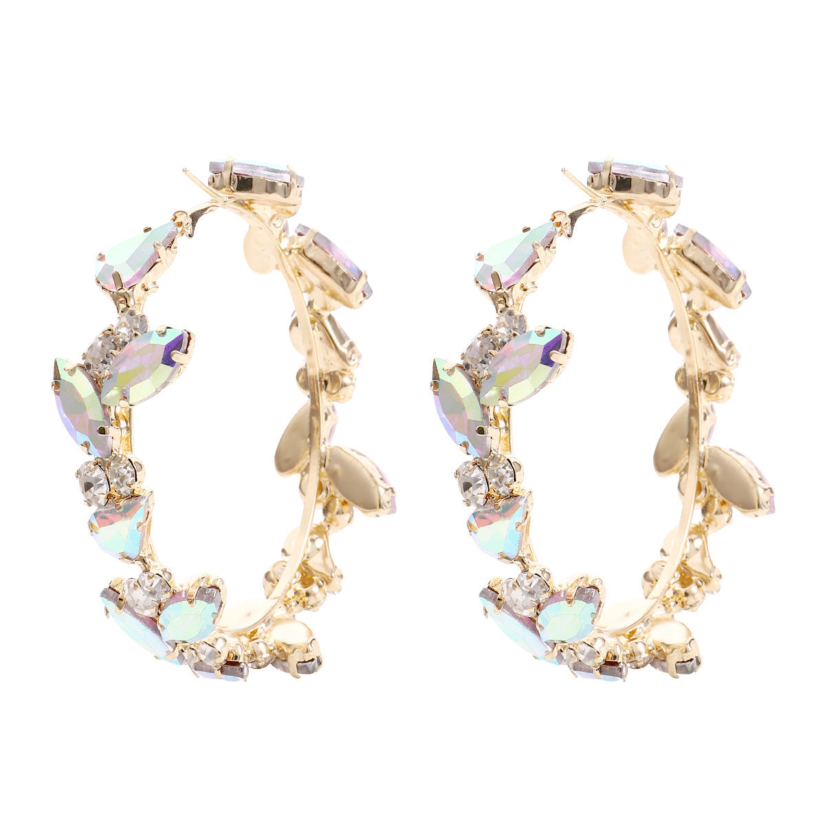 Fashion Eye Alloy Inlay Rhinestones Women's Hoop Earrings 1 Pair