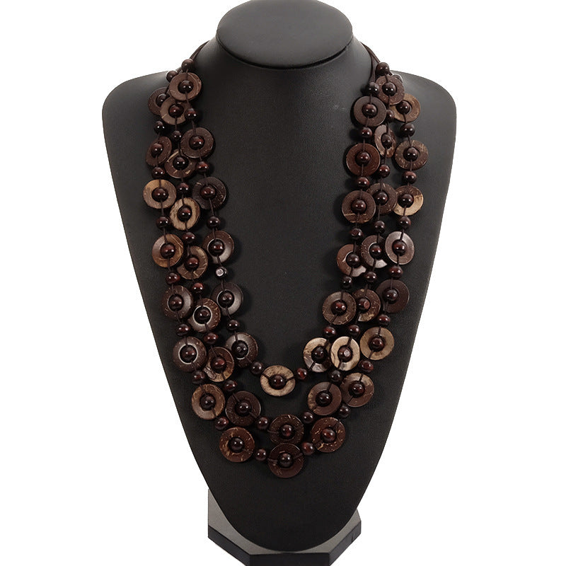 Ethnic Style Geometric Coconut Shell Wholesale Necklace