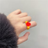 Fashion Star Heart Shape Flower Plastic Resin Women's Rings