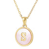 Fashion Round Letter Titanium Steel Pendant Necklace