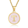 Fashion Round Letter Titanium Steel Pendant Necklace