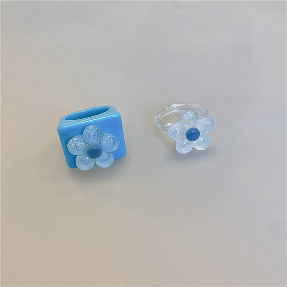 Fashion Geometric Transparent Arylic Women's Rings