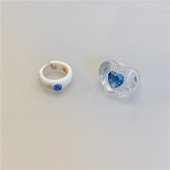 Fashion Geometric Transparent Arylic Women's Rings