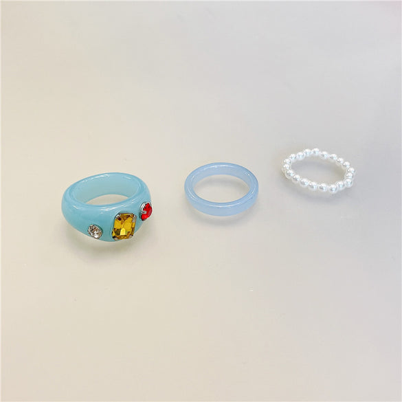 Fashion Geometric Transparent Arylic Women's Rings