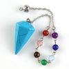 Fashion Hexagonal Pyramid Stone Beaded Pendant Necklace 1 Piece