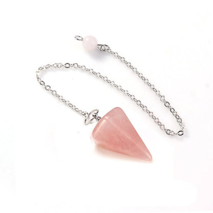 Fashion Hexagonal Pyramid Stone Beaded Pendant Necklace 1 Piece