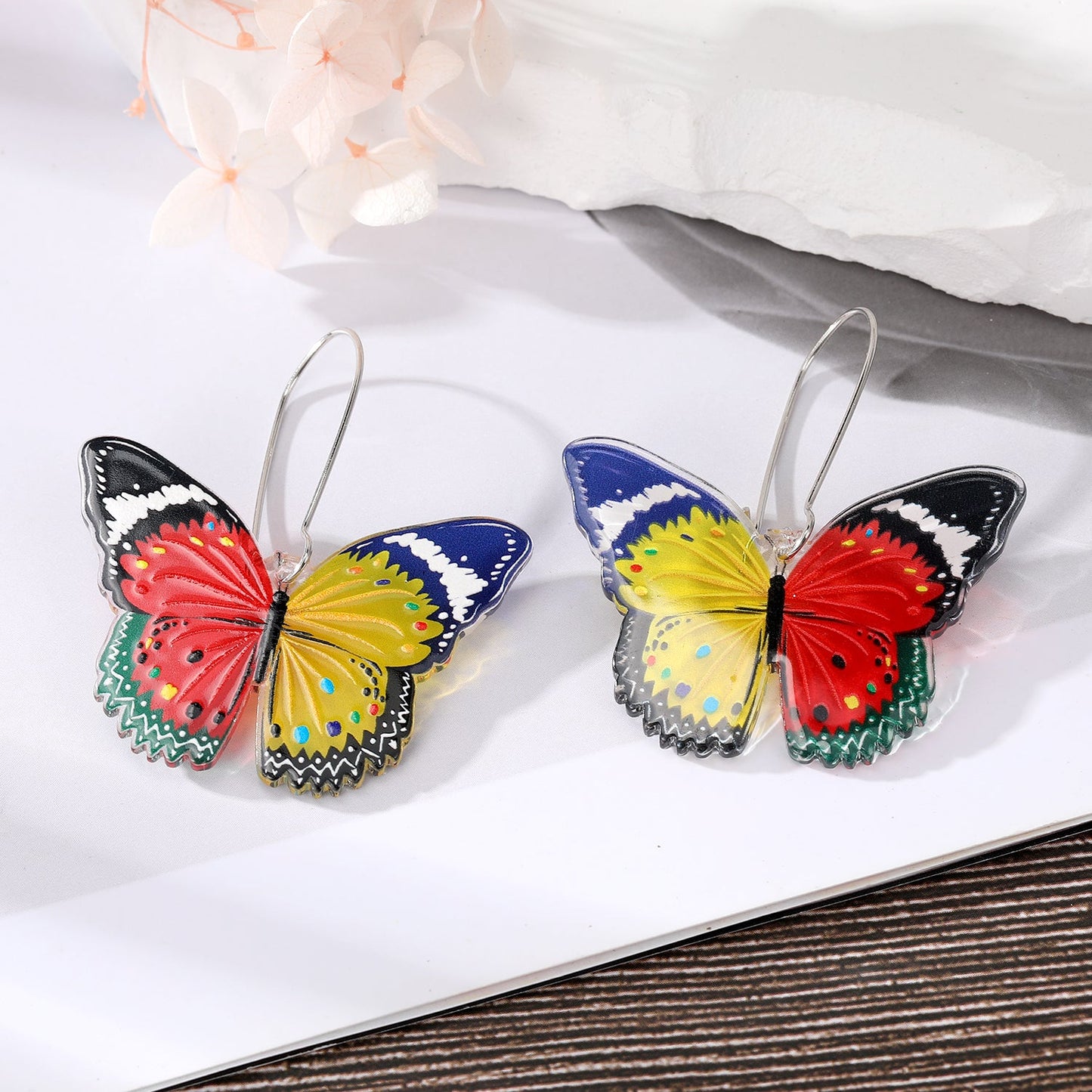 Ethnic Style Butterfly Plastic Resin Women's Drop Earrings 1 Pair