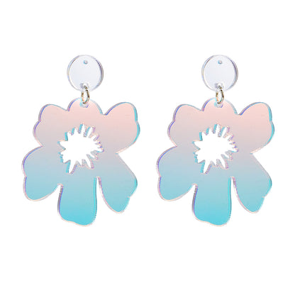 Simple Style Love Flower Mushroom Arylic Laser Women's Dangling Earrings 1 Pair