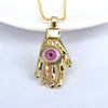 Hip-hop Palm Eye Copper Gold Plated Pendant Necklace 1 Piece