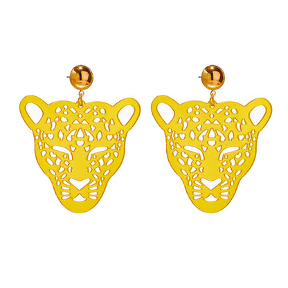 Cute Leopard Arylic Hollow Out Women's Dangling Earrings 1 Pair