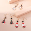 1 Pair Simple Style Christmas Tree Santa Claus Epoxy Alloy Drop Earrings