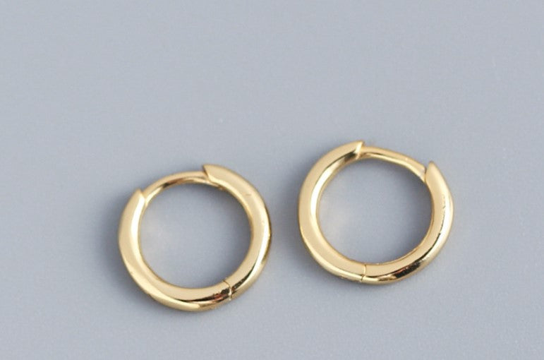 1 Pair Simple Style Round Plating Sterling Silver Hoop Earrings