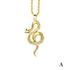 Elegant Snake Copper Plating Zircon Pendant Necklace