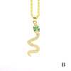 Elegant Snake Copper Plating Zircon Pendant Necklace