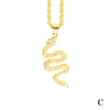 Elegant Snake Copper Plating Zircon Pendant Necklace