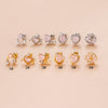 Sweet Heart Shape Bow Knot Stainless Steel Plating Zircon Ear Studs 1 Piece