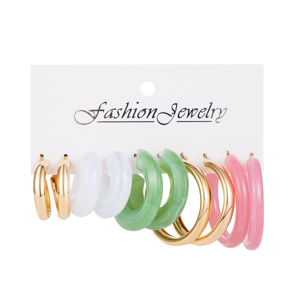 Retro Heart Shape Butterfly Arylic Imitation Pearl Alloy Women's Hoop Earrings 1 Set