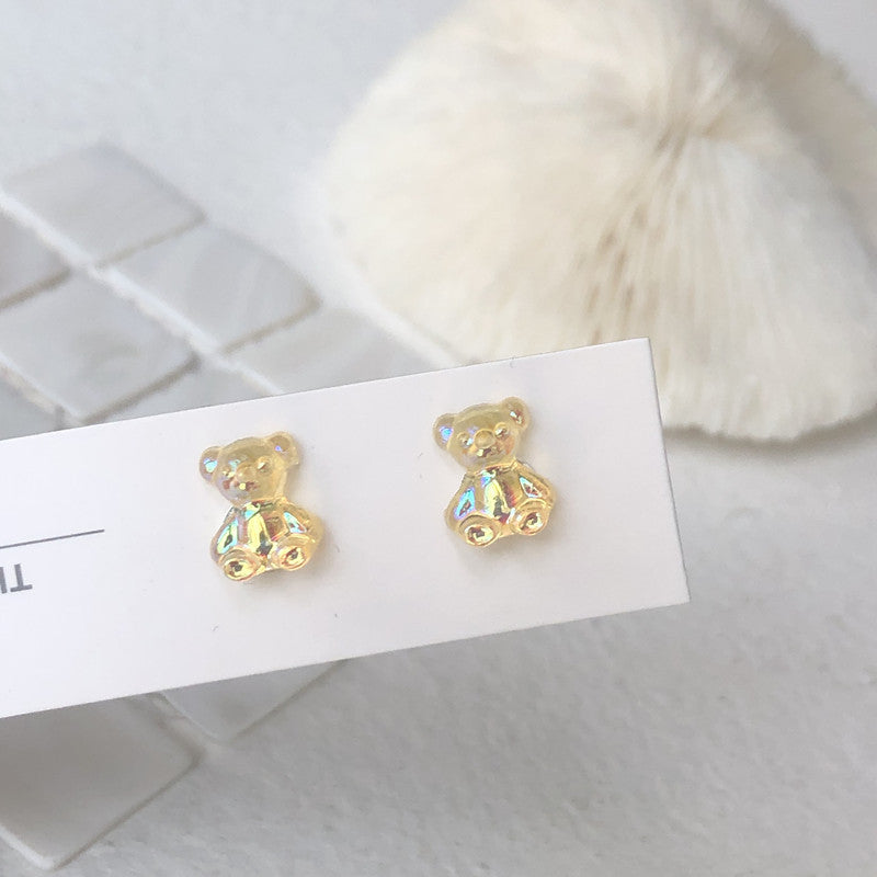 Cute Bear Synthetic Resin Women's Ear Studs 1 Pair