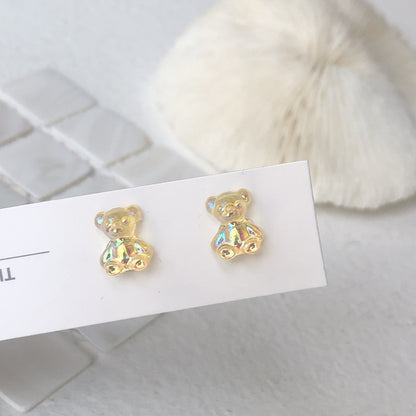 Cute Bear Synthetic Resin Women's Ear Studs 1 Pair