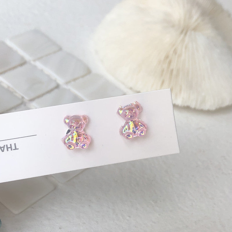 Cute Bear Synthetic Resin Women's Ear Studs 1 Pair