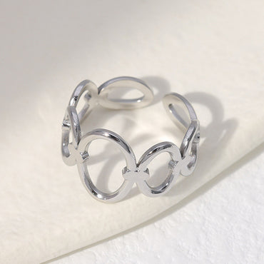 Fashion Geometric Stainless Steel Plating Open Ring