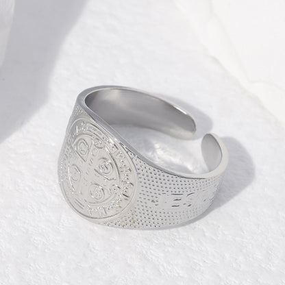 Fashion Geometric Stainless Steel Plating Open Ring