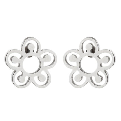 Fashion Snowflake Stainless Steel Plating Ear Studs 1 Pair