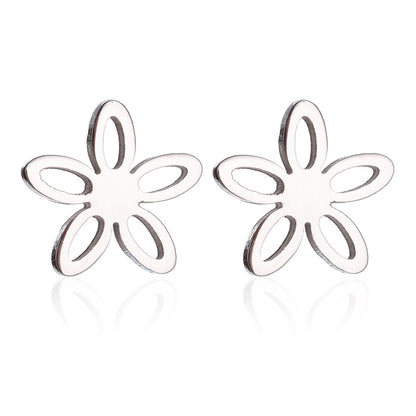 Fashion Snowflake Stainless Steel Plating Ear Studs 1 Pair