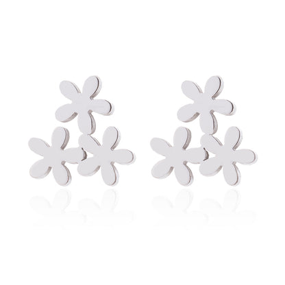 Fashion Snowflake Stainless Steel Plating Ear Studs 1 Pair