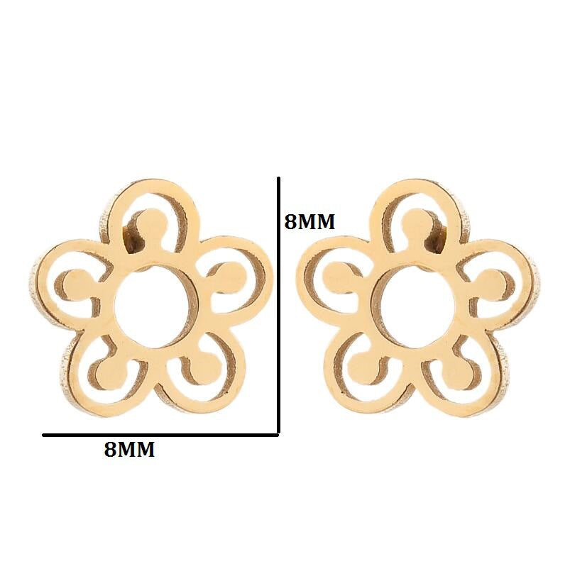 Fashion Snowflake Stainless Steel Plating Ear Studs 1 Pair