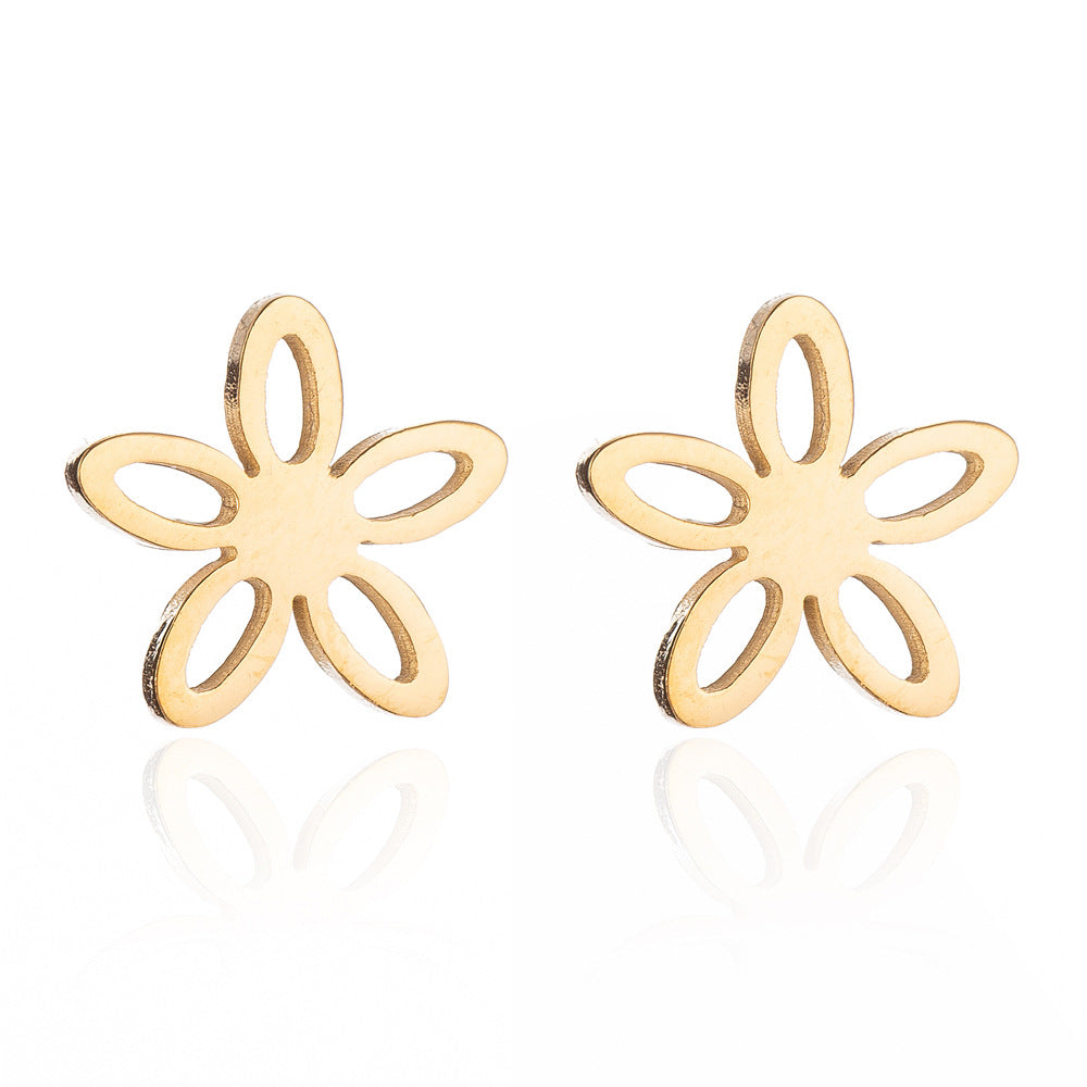 Fashion Snowflake Stainless Steel Plating Ear Studs 1 Pair