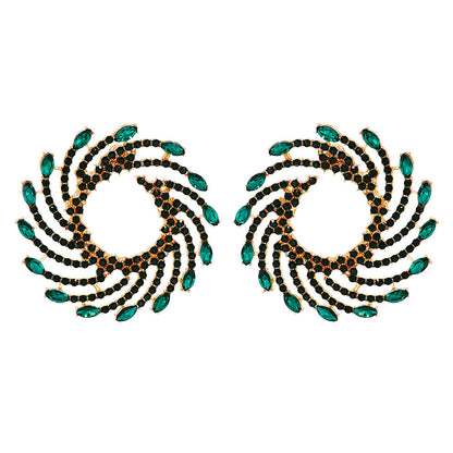 Retro Geometric Alloy Rhinestones Women's Ear Studs 1 Pair