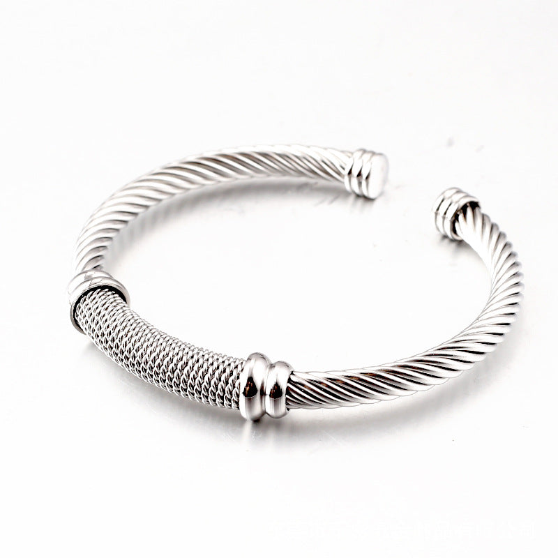 Fashion C Shape Stainless Steel Plating Bangle