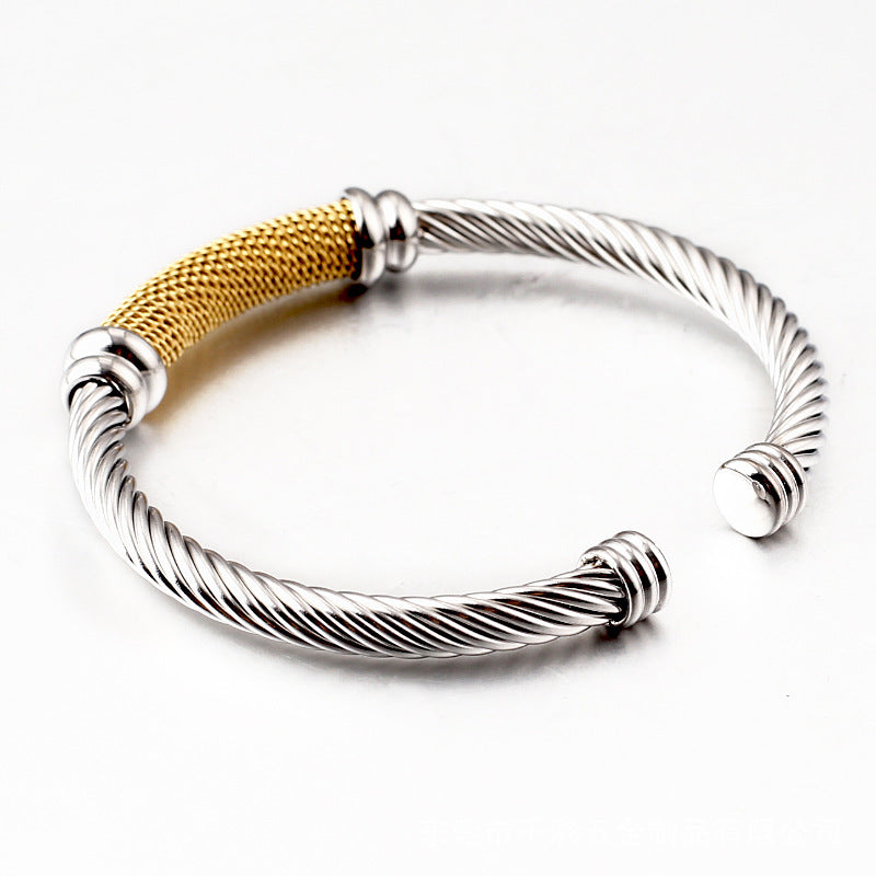 Fashion C Shape Stainless Steel Plating Bangle