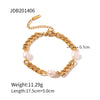 Fashion Geometric Stainless Steel Plating Artificial Pearls Bracelets