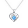 Fashion Heart Shape Copper Hollow Out Rhinestones Pendant Necklace