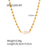 Fashion Geometric Stainless Steel Plating Pearl Necklace