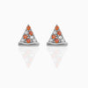 Fashion Geometric Coke Hamburger Brass Inlaid Zircon Ear Studs 1 Pair