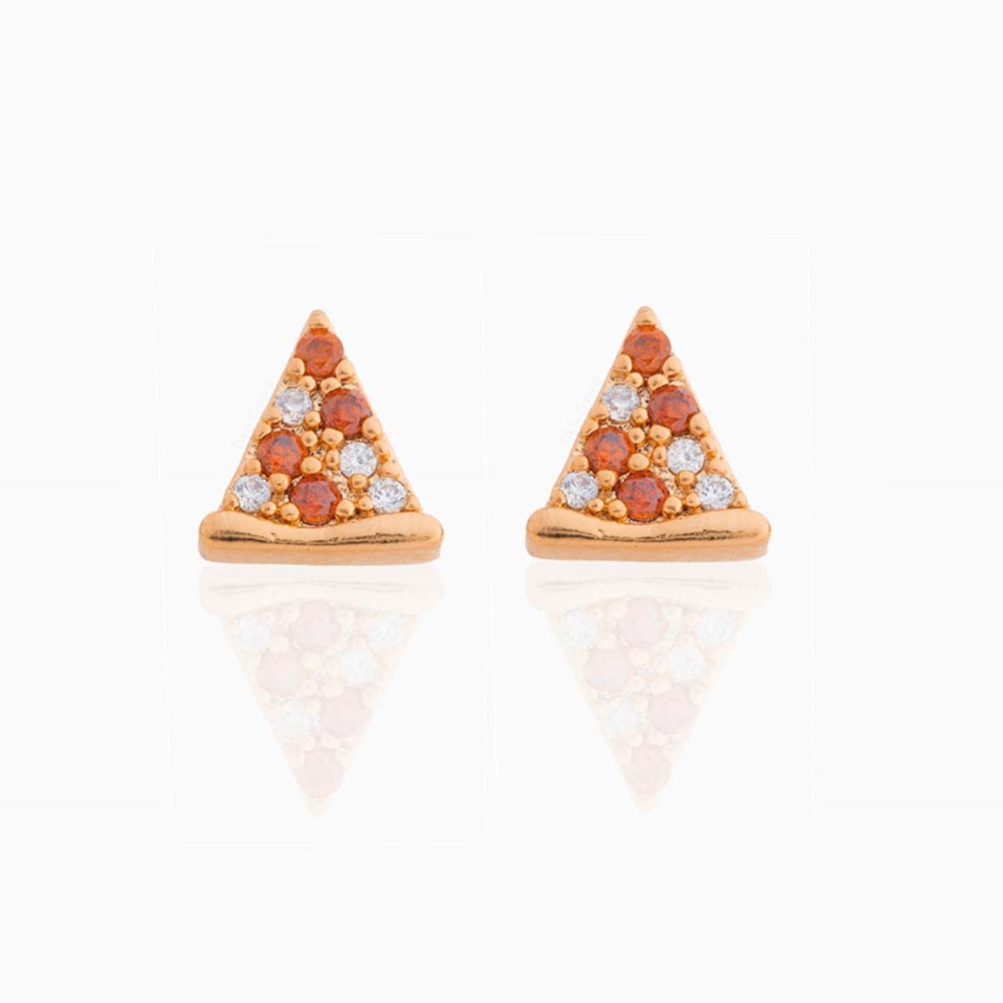 Fashion Geometric Coke Hamburger Brass Inlaid Zircon Ear Studs 1 Pair