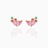 Fashion Geometric Coke Hamburger Brass Inlaid Zircon Ear Studs 1 Pair