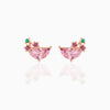 Fashion Geometric Coke Hamburger Brass Inlaid Zircon Ear Studs 1 Pair