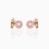 Fashion Geometric Coke Hamburger Brass Inlaid Zircon Ear Studs 1 Pair