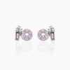 Fashion Geometric Coke Hamburger Brass Inlaid Zircon Ear Studs 1 Pair