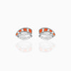 Fashion Geometric Coke Hamburger Brass Inlaid Zircon Ear Studs 1 Pair