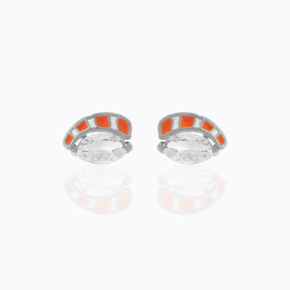 Fashion Geometric Coke Hamburger Brass Inlaid Zircon Ear Studs 1 Pair